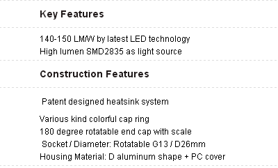High quality 130-140 lm/w VDE Led T8 Tube 0.6M 1.2M 1.5M 4000K 5000K