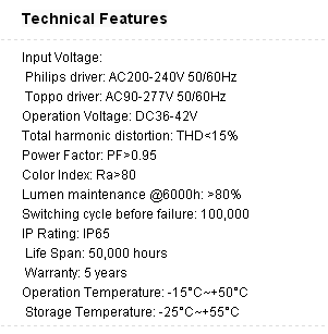 Aluminum UL LED Vapor Tight Fixture double side AC input multiple link