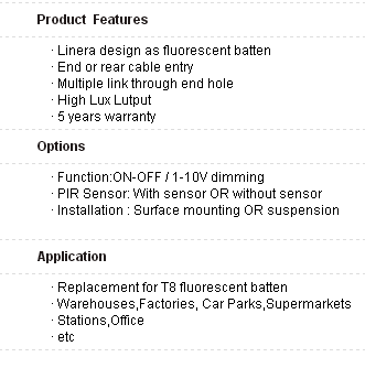 T8 ফ্লোরোসেন্ট batten জন্য প্রতিস্থাপন 1.5 মি 56W 60 ডিগ্রী লিনিয়ার হালকা Replacement for T8 fluorescent batten 1.5m 56w 60 Degree Linear Light